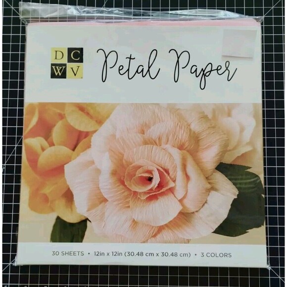 SOLD American Crafts Crepe Petal Paper 12 x 12 Inch 30 Sheets 3 Shades Rose Pink - Picture 1 of 3